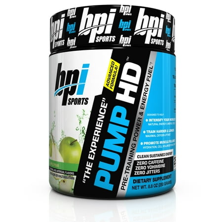 BPI Sports Pump HD Pre Workout + Energy Fuel Powder, Apple Pear, 25 Servings