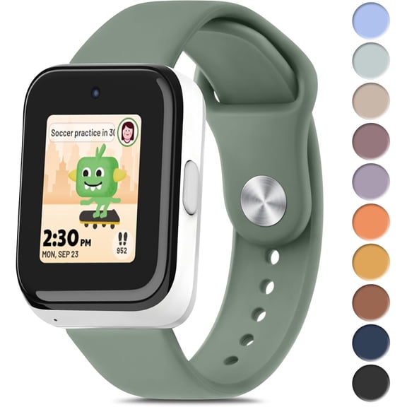 KOMI Silicone Band for T-Mobile SyncUP Kids Watch, Soft Waterproof SyncUP Kids Watch Band Sport Straps Replacement for Boys and Girls, Breathable & Washable Green