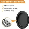 thumbnail image 3 of Round Self-Stick Sliding Barn Door Handle, 4 Pack Closet Finger Pull Aluminum Alloy Invisible Handles for Drawer Cupboard Wardrobe (Black), 3 of 5