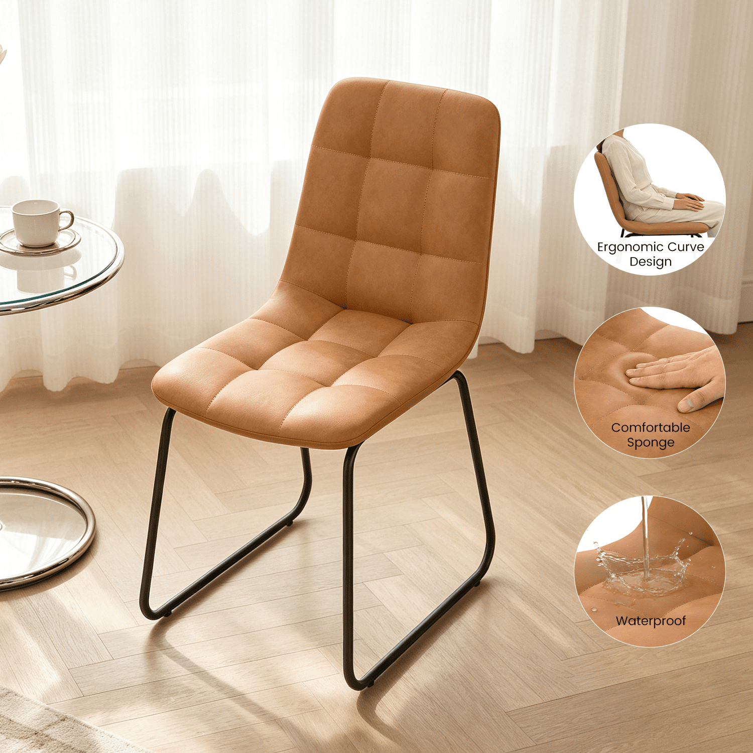 31.7" Round Dining Table Set for 2,3-Piece Modern Round Dining Set,Small Dinette Sets for Living Room, Dining Room, Kitchen