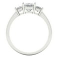 thumbnail image 4 of 1.11 ct Brilliant Princess Cut White Sapphire 14k White Gold Three-Stone Bridal Wedding Engagement Promise Anniversary Ring for Women size 3.75, 4 of 7
