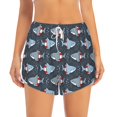 thumbnail image 2 of Balery Cute Shark Pantalones cortos deportivos para mujer con forro y dos bolsillos, elásticos, para entrenamiento, gimnasio, yoga-Large, 2 of 7