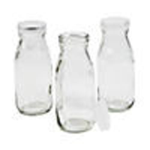 Clear Glass Milk Bottles With Lid