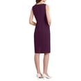 thumbnail image 3 of INSPIRE CHIC Vestido de Mujer con Rhinestones, Cuello Barco, Sin Mangas, Vestido Lápiz Ajustado 2XL Púrpura, 3 of 5