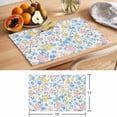 thumbnail image 6 of Pink Blue Yellow Flowers Placemats Set of 6 Watercolor Botanical Floral Place Mats Indoor Wipeable Table Mats Washable Cloth Dining Table Placemats for Kitchen Holiday Party Home Decor 13x19 Inch, 6 of 9