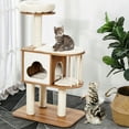 thumbnail image 3 of Gymax 46'' Modern Wooden Cat Tree with Platform & Washable Cushions for Kittens & Cats, 3 of 10