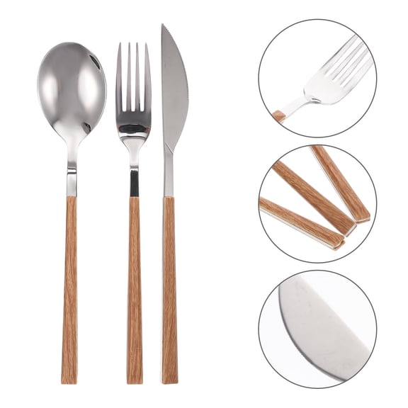 ROMANSENTIAL 1Set Durable Stainless Steel Cutlery Kit Fork Spoon and Steak Cutter for Home