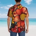 thumbnail image 6 of Daiia Colorful Vintage Floral Pattern Hawaiian Shirt for Men Gentle Cotton Regular Short Sleeve Casual-Large, 6 of 9