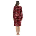 thumbnail image 3 of Casual Nights Women's Printed Fleece Snap-Front Lounger House Dress, 3 of 4