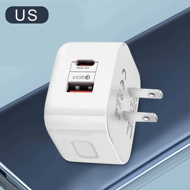 20W Fast Charger, Port PD Power Delivery Quick Charger 3.0 Wall Charger Block Plug For All Phone