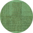 thumbnail image 1 of Ahgly Company Machine Washable Indoor Round Abstract Turquoise Blue Modern Area Rugs, 8' Round, 1 of 4