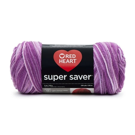 Red Heart® Super Saver™ #4 Worsted Acrylic Yarn, Purple tones 5oz/142g 236yd