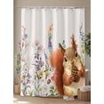thumbnail image 4 of Fsddascl Fall Squirrel Shower Curtain Set - Small 36" x 72" Washable Bathtub Curtain with 12 Hooks, Botanical Watercolor Flower Leaf Plant Waterproof Fabric Stall Shower Curtains for Bathroom/Bathtub, 4 of 6