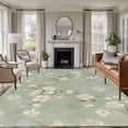 thumbnail image 3 of Spring Flower Area&nbsp;Rug 8x10ft Vintage Watercolor Pink Floral Plant Leaf Green Linen Non-Slip&nbsp;Washable Square&nbsp;Rugs Soft Felt Indoor Floor Mat for Bedroom Kitchen Living Room Bathroom, 3 of 9