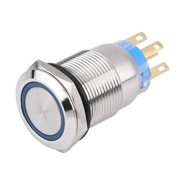 Garosa 19mm 12V LED Waterproof Stainless Self-locking Latching Push Button Switch, Button Switch, LED Latch Button Switch