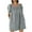 Gray, variant on Hvot&aat Cute Linen Babydoll Dress for Women Pff Sleeve Square Neck Casual Summer A-Line Short Beach Dresses with Pockets