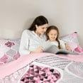 thumbnail image 5 of jejeloiu Waves Striped Lines Bedding Comforter Set,Boho Gemoetric Pattern Twin Comforter Sets,Pink Mermaid Print Bedding Set For Adults,Super Cozy Room Decor Reversible,2pcs, 5 of 8