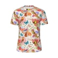 thumbnail image 5 of Wukai Flowers And Birds Watercolor Print Men's Short-Sleeved Mesh T-Shirt,Quick-Dry Short Sleeve Workout T-Shirt-Small, 5 of 8