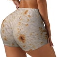 thumbnail image 2 of Sigee Tortilla Print Women's High Waist Workout Shorts - Squat Proof, Tummy Control, Yoga and Gym Activewear-, 2 of 9