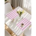 thumbnail image 5 of Pink Striped Placemats Set of 6, Farmhouse Vintage Stripes Placemats for Dining Table, Place Mats for Kitchen Tabletop, Waterproof Wipeable Dining Table Mats Set, 5 of 9