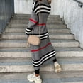 thumbnail image 2 of 2022 Casual Striped Color Matching Cardigan Fashion Knitted Long Sweaters Cardigan Elegant Women Long Sleeve Loose Cardigan Coat, 2 of 5