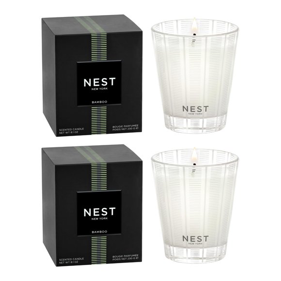 Candle NEST New York con aroma a bambú, 240 ml, paquete de 2