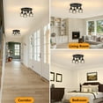 thumbnail image 3 of 4-Light Kitchen Light Fixtures Ceiling Mount Adjustable Multi-Directional Flush Mount Ceiling Light Fixtures Farmhouse Metal Cage Ceiling Lights for Dining Room Entryway Hallway, 3 of 7