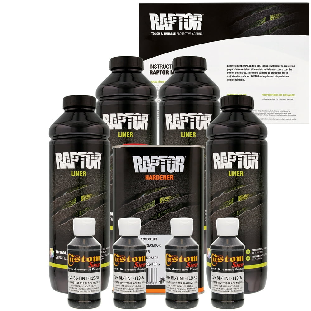 Raptor Black Metallic Urethane SprayOn Truck Bed Liner Texture Coating