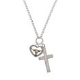 thumbnail image 2 of Delight Jewelry Goldtone Longhorn in Rope Heart Everlasting Love Engraved Cross Zoey Necklace, 28", 2 of 4