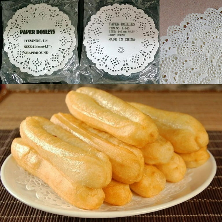140 Sheets Lace Paper Doilies White Round Food Paper Pad for Dessert Fried  Food