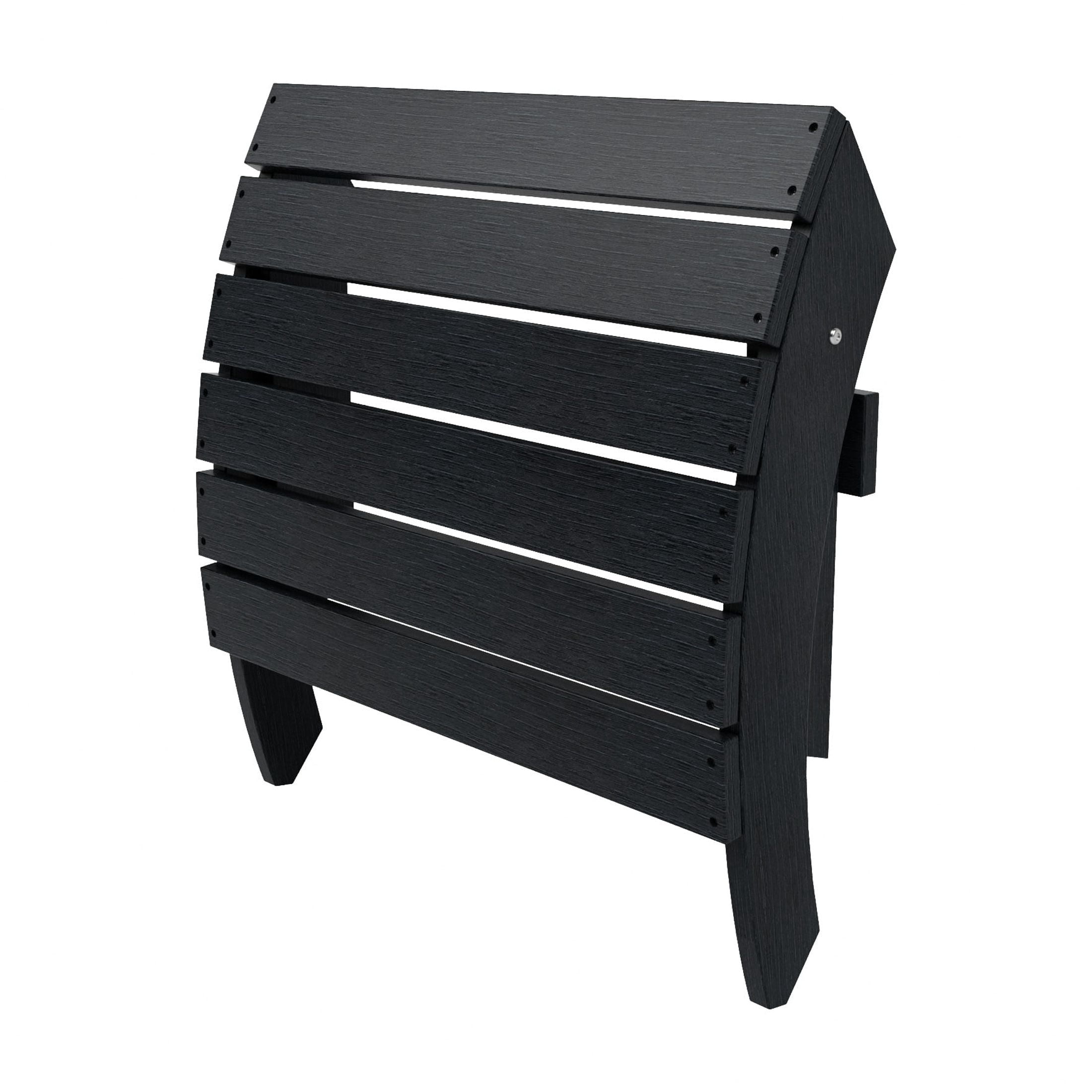 Outdoor Adirondack Chair Folding Ottoman, Black