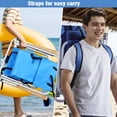 thumbnail image 3 of Folding Backpack Beach Chair Set of 2, 4 Positions Lay Flat Beach Chairs with Cup Holder& Storage Back Pouch& Backpack Straps& Adjustable Headrest for Sunbathing, Pool, Support 330 LBS, Blue, 3 of 7