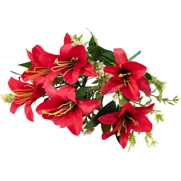 RKSTN Simulation Lily 7-head lily high-grade simulation flower red