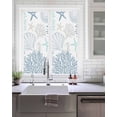 thumbnail image 2 of Window Privacy Film Coastal Ocean Stained Glass Window Film Decorative Sun Block Window Cover Blue Turquoise Green Coral Starfish Shell Window Clings Static Adhesive Sticker for Bathroom 19.6"x39.3", 2 of 7