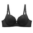 thumbnail image 2 of Push Up Thick Padded Deep Plunge Lace Underwire T Shirt Sexy Bra Lift Up Add 2 Cups Black 48, 2 of 6
