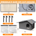 thumbnail image 5 of Outdoor Heated Cat House,Warming Cold Weather House with Heated Pad for Winter, 5 of 6