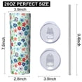 thumbnail image 3 of Pioneer Flower Floral Print Pattern 20oz Skinny Tumbler with Straw & Lid, Double Wall Vacuum Insulated Cup, Leak-Proof, Cup Holder Friendly, Hot 6H Cold 12H, 3 of 6