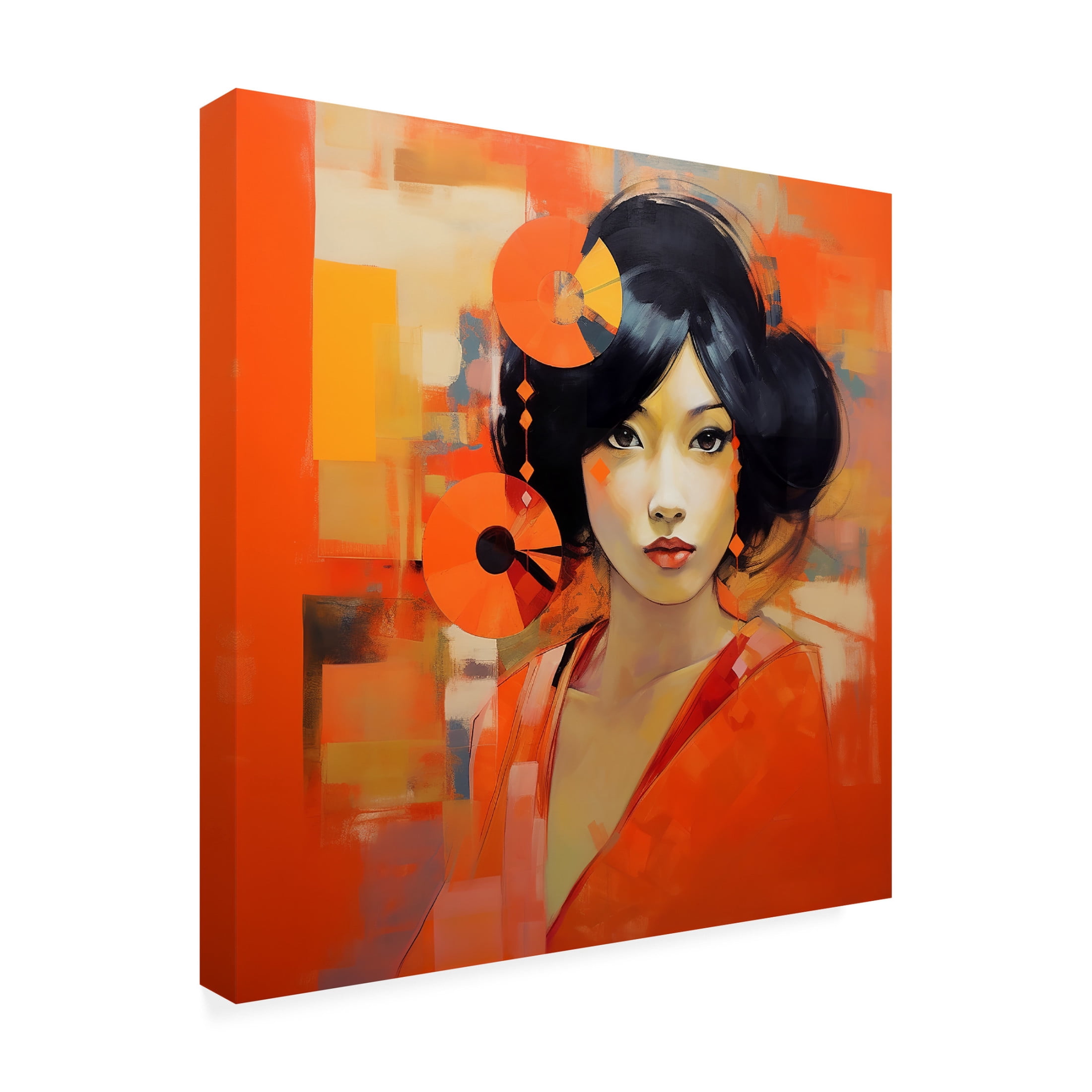 Canvas Wall Art - Ray Heere 'Colorful Model 6' Wall Art for Living Room, Bedroom, or Office Décor by Trademark Fine Art - 18 x 18 Inches