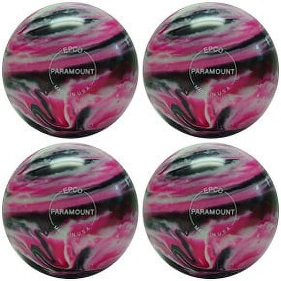 EPCO Candlepin Bowling Ball- Marbleized - Magenta, Black & White Four Ball (Size:4 1/2 inch- 2lbs. 6oz.;)
