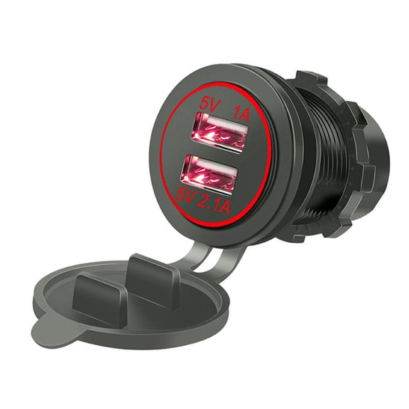 Crazyview Dual USB Car Charger - High-Efficiency, Universal Fit, 2-Port Fast Charging with LED Light & Safety Protection for Cars, Trucks, Boats, Motorcycles