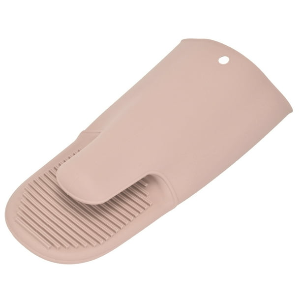 Guantes de silicona con aislamiento térmico, gruesos y antideslizantes, para microondas y barbacoa, color rosa nórdico.