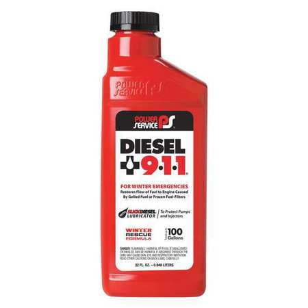 Power Service 08025-12 Diesel Fuel Additive, Amber, 32 Oz., G5573176