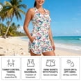 thumbnail image 5 of DISNIMO Hummingbird Butterfly Printed Tankini Swimsuits for Women Floral Printed Bathing Suits Tummy Control Swimwear Swim Tank Top with Shorts, S, 5 of 7