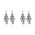 thumbnail image 4 of Qarigey Paquete de 2 pendientes de moda largos multicapa con borlas Boho galvanoplastia accesorios de mujer Día de San Valentín para Negro 2piezas, 4 of 6