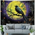 thumbnail image 4 of Creowell  Crow Tapestry Moon Mushroom Tapestries Aesthetic Moth Tapestry Sun Moon Tapestry Nature Tree Leaves Plant Tapestry Wall hanging for Bedroom 60x50inch, 4 of 6