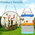 thumbnail image 2 of Wild Flowers and Butterflies Stained Glass Suncatcher Colored Handmade Window Hangings Glass Suncatcher Crafts Kits for Indoor Garden Christmas Decor and Memorial 16x16cm(4), 2 of 7