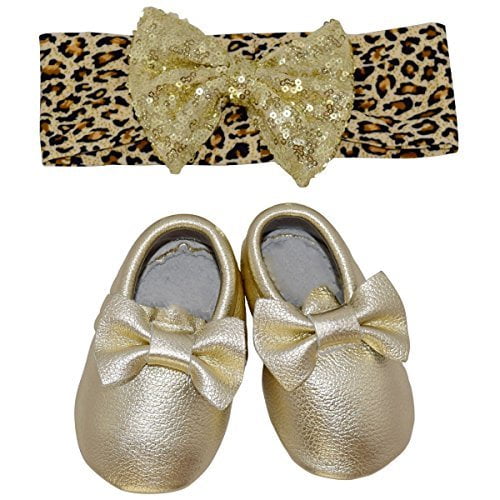 baby girl moccasins with bow