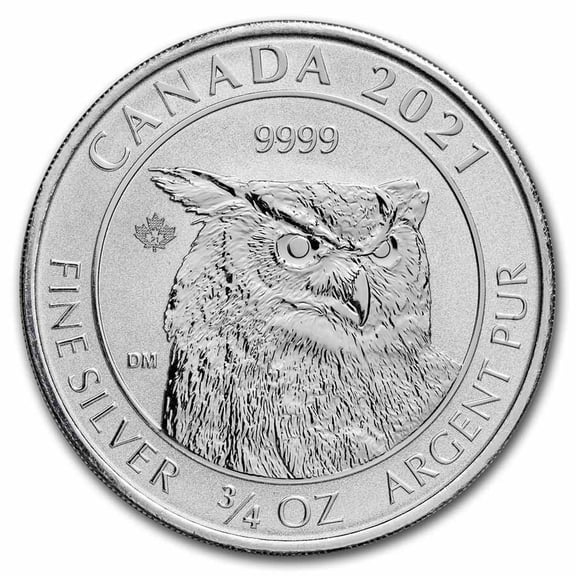 2021 Canada 3/4 oz Silver $2 Great Horned Owl