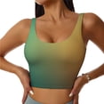 thumbnail image 2 of Lsque Orange To Teal Gradient Printed Women'S Sports Bra, Compression, Moisture Wicking, High-Impact Sports Bra For Women,Supportive sports bra-Small, 2 of 9