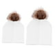 thumbnail image 3 of Par de Sombrero de Madre Y Bebé Gorro de Invierno Juguetes para primera Juegos de Blanco, 3 of 7